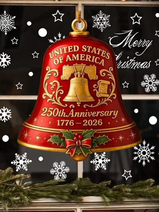 Other - 250th Anniversary Bell Ornament,Vintage 250th Anniversary Ornament,3D Red and Go
